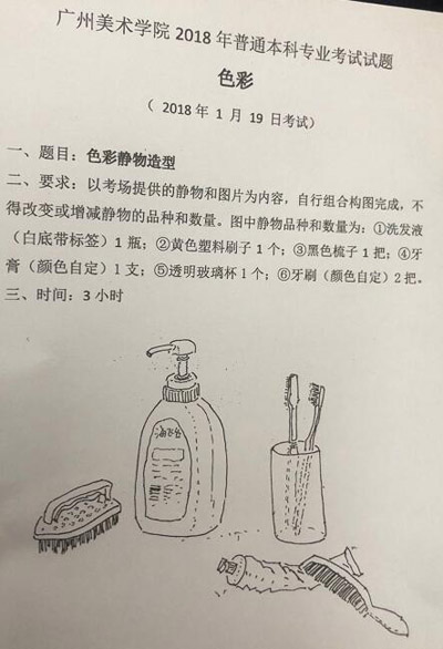 2018年廣州美術(shù)學(xué)院美術(shù)?？忌士碱}(重慶考點(diǎn)).jpg